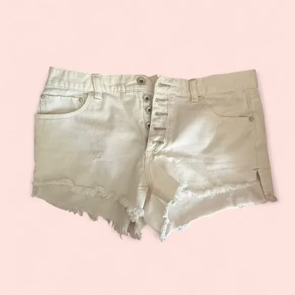 Free-people Women's White and Cream Shorts