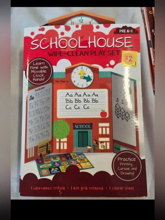 (2) School House Wipe-Clean Play Set