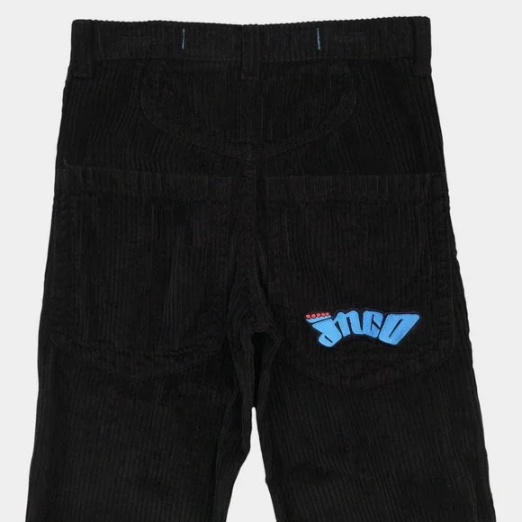 JNCO Jeans Low Down Classics 4 Wale Corduroy Pants Black Wide Leg Mens 32x32