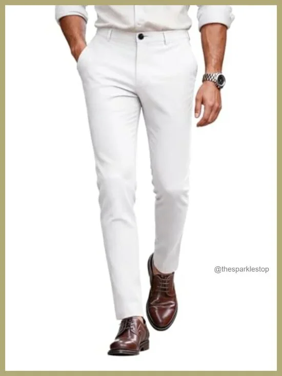 Slim Fit Stretch Chino Dress Pants Lightweight Twill Work Khakis
