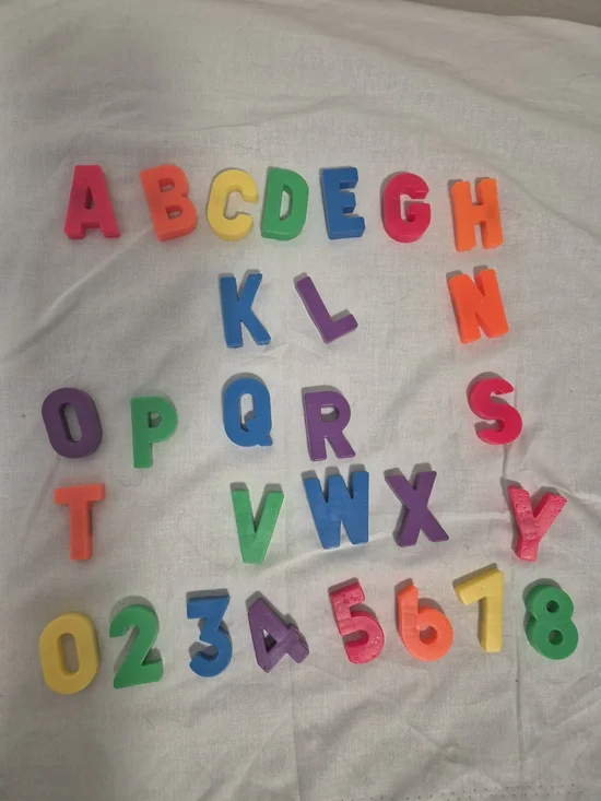 28pc Mixed Multicolor Magnetic Letters & Numbers Bar Magnets