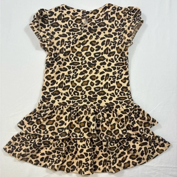 Gymboree Leopard Print Puff Sleeve Tiered Ruffle Dress | Size 5