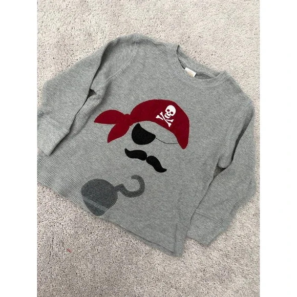 Vintage Gymboree Pirate Waffle Knit Long Sleeve Shirt Boys Size 3