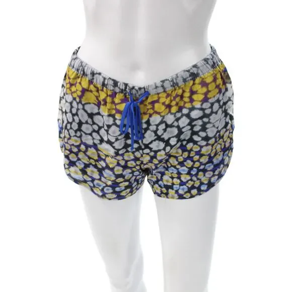 Clover Canyon Unisex Blue Drawstring Polyester Art Shorts Size XS