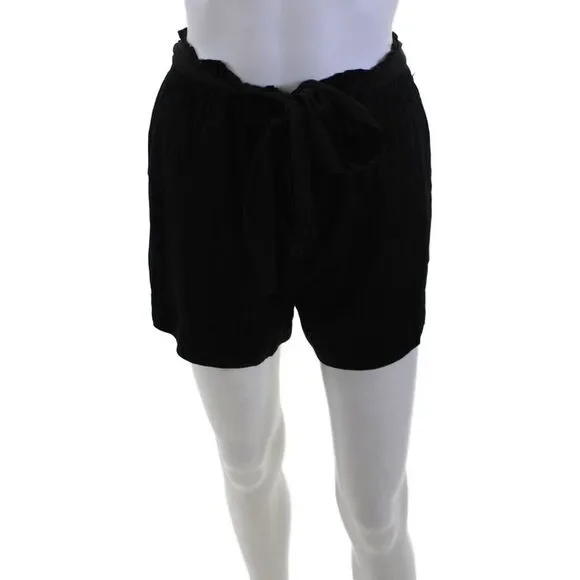 Bella Dahl Unisex Black EcoVero Drawstring Solid Beach Shorts Size XS