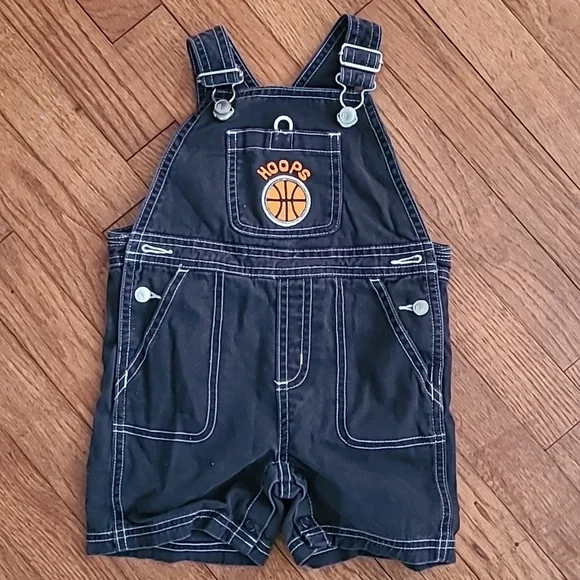 Y2k Vintage GYMBOREE Dark colored Hoops basketball‎ overall shorts BABY