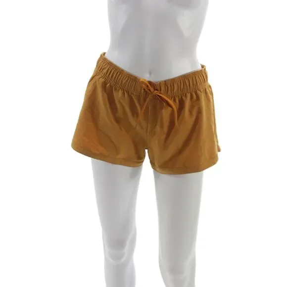 prAna Womens Athletic Shorts Yellow Recycled Polyester Size XS