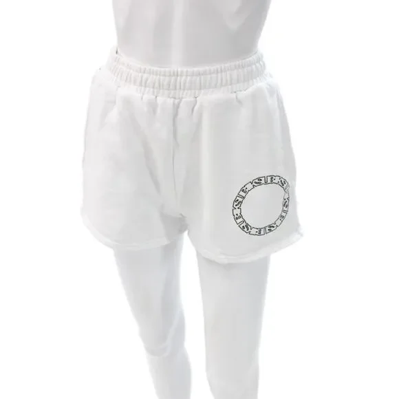Ksubi Unisex Sweat Shorts White Cotton Graphic Designer Size S