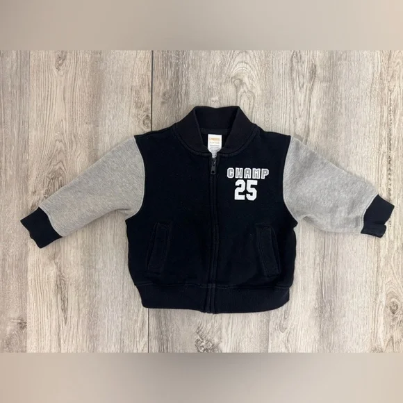 Gymboree Black and Gray Varsity Hoodie