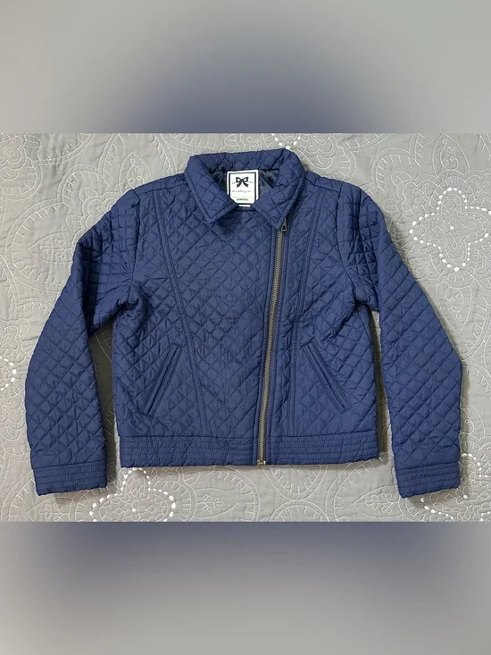 Gymboree Girls Navy Quilted Moto Jacket Size Medium