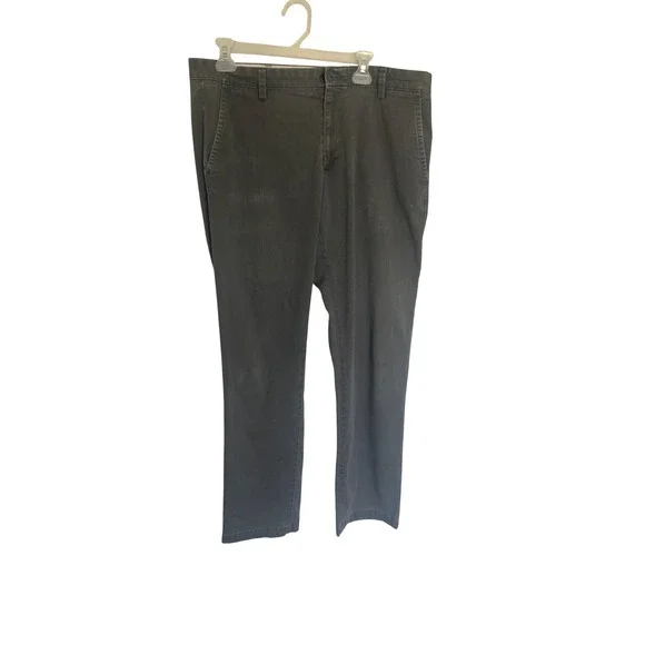Dockers Straight Fit Mens Gray Chino Pants W36 L34 Cotton Blend