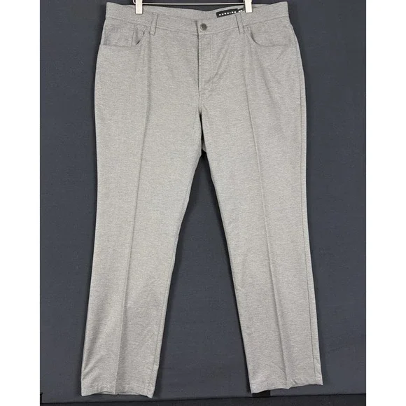 Dunning 38/00 38x30  Gray Heather Straight 5 Pocket Performance Golf Mens Pants