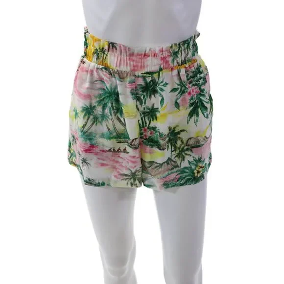 BB Dakota Womesn Novelty Print Two Pocket High-Rise Shorts Multicolor Size XS