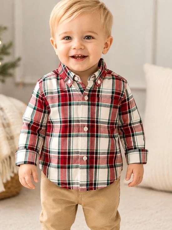 NWT Gymboree Joyful Holiday Plaid Shirt 18-24 Mon