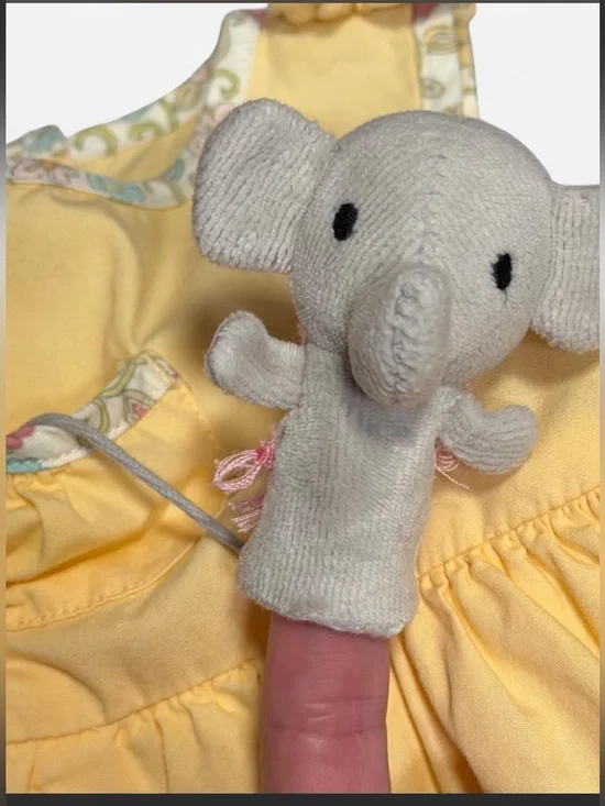 Vintage Gymboree Summer Safari Elephant Dress 6-12M 2005/06 Plush Pocket