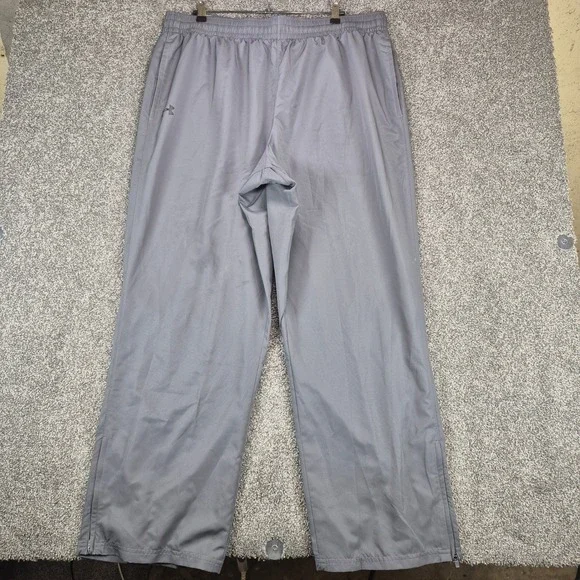 Under Armour HeatGear Track Pants Mens 3XL Gray Athletic Loose Fit Zipped Ankle