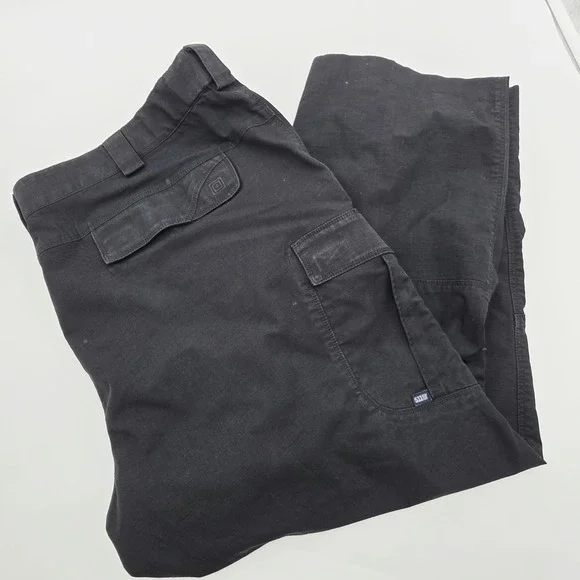 5.11 Tactical Mens 46 (Fit 44x27) Black Ripstop Stryke Cargo Pants Straight Leg
