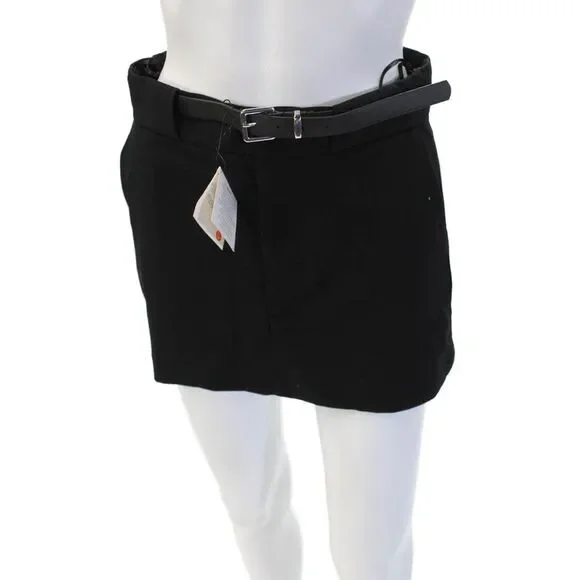 Zara Women Mini Pencil Skort Black Viscose Elastane Size XS