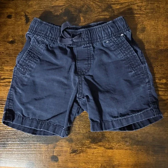 Gymboree Distressed Navy Blue Stripe Pull-On Cotton‎ Shorts  (Boys 4T)