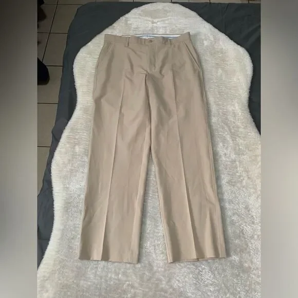 Footjoy FJ Mens Beige Chino Straight Golf Pants Size 34x30 Pants‎ Stretch