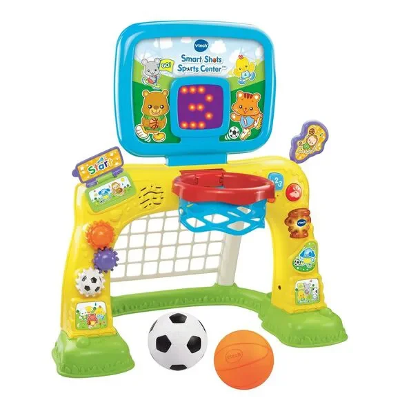 VTech Smart Shots Sports Center Yellow Kids Basketball Soccer Learning Toy NEW