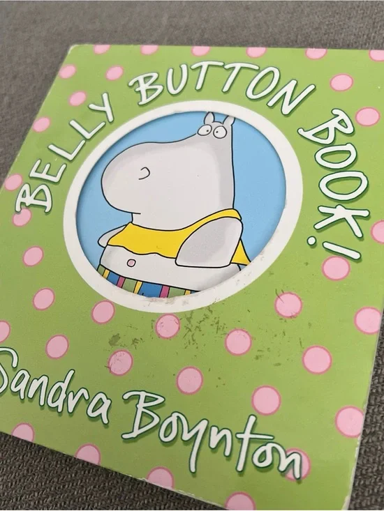 Sandra Boynton Belly Button Book — Green with Pink Polka Dots