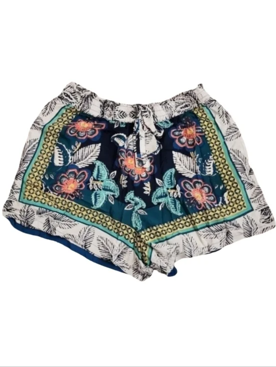 Blue Rain‎ 100% Rayon Floral Shorts Women's Large