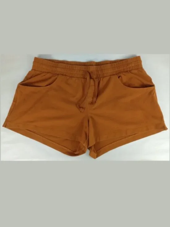 Alpine Design Womens XXL Brown 3‎ Pockets Elastic Waist Comfy Sweat Shorts
