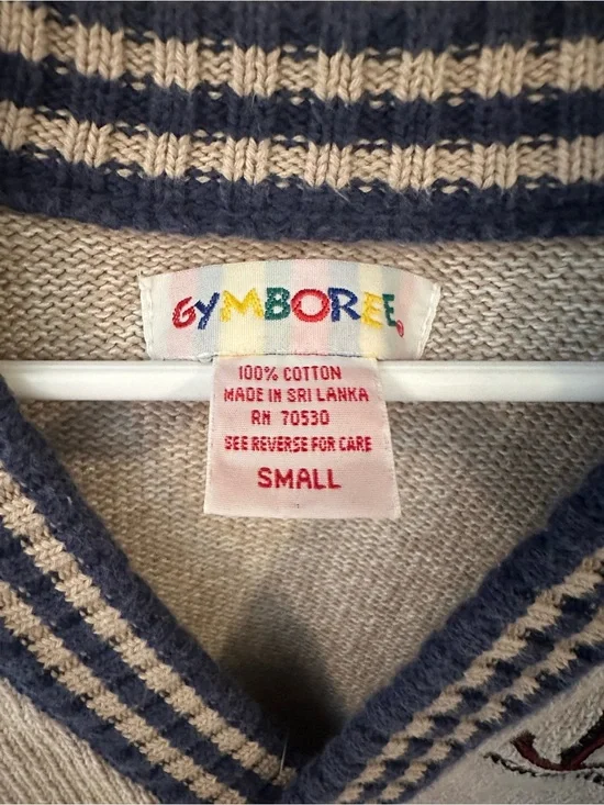 Vintage 90s Gymboree Rainbow Tag Anchors Away Cardigan