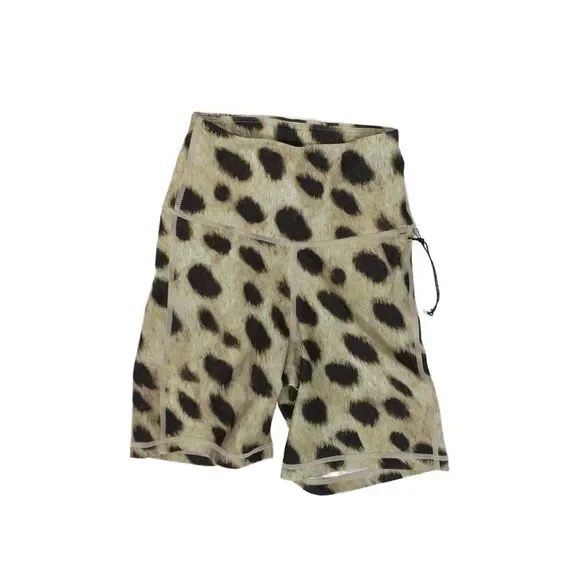 We Wore What Womens High Rise Leopard Print Biker Shorts Brown Size Extra Small