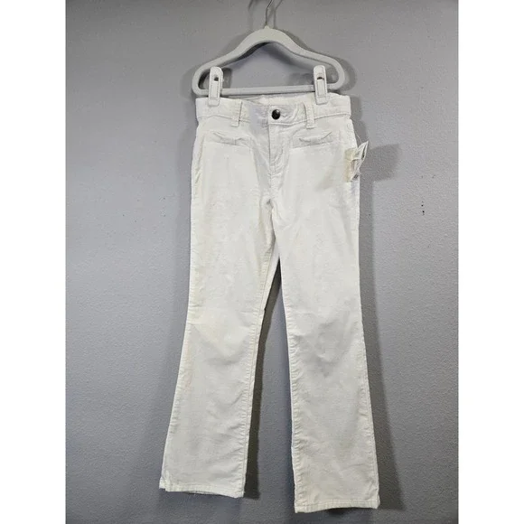 Gymboree White Corduroy Bow Pocket Flare Leg‎ Pants Size 8