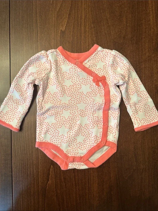 Gymboree Baby Girls Pink Coral Dot Wrap One-Piece Bodysuit