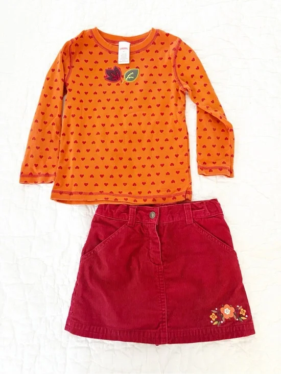 Girls 4 • Gymboree matching fall set long sleeve + skirt set