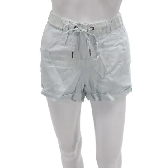 Joie Women Casual Blue Striped Linen Shorts Size S