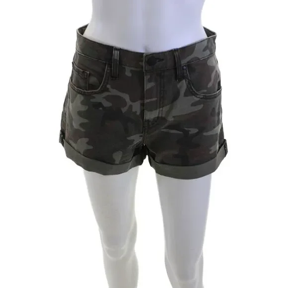 Velvet by Graham & Spencer Unisex Green Camo Shorts Size 25