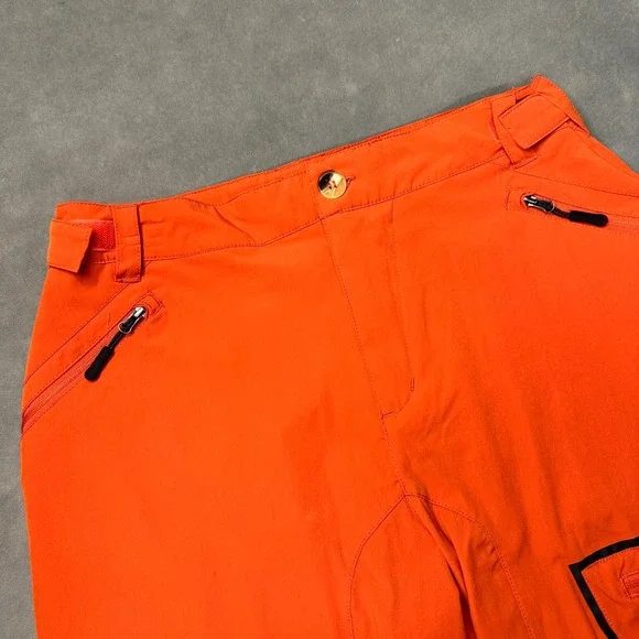Little Donkey Andy Hiking Pants Mens M Orange Technical Cargo Pockets Excellent
