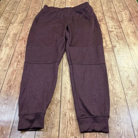 All in Motion Qwick Dry Jogger Pants Mens Large Burgundy Athletic Relaxed