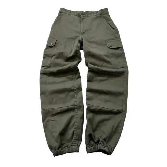 Vintage 1988 French Military F2 Men's Olive Field Pants Pockets Zip-Fly Size 72L