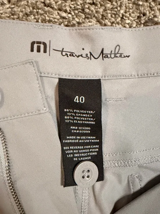 TravisMathew Light Gray Golf Pants - Size 40