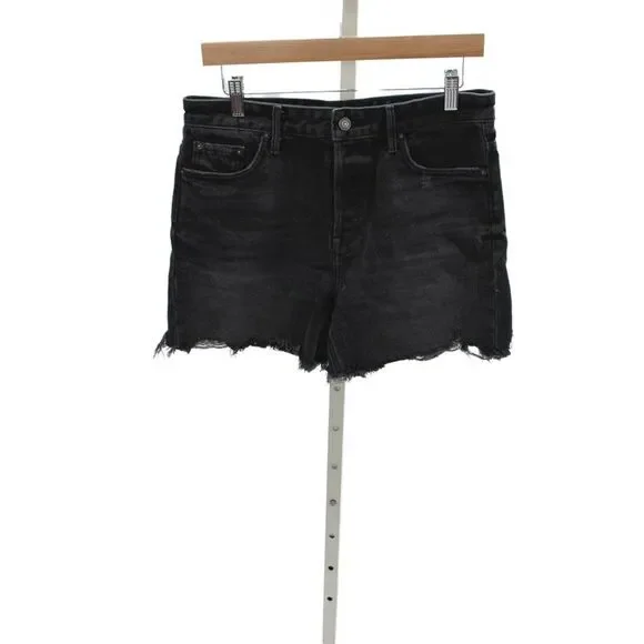 Grlfrnd Womens Cut-Off Black Cotton Shorts Size 28