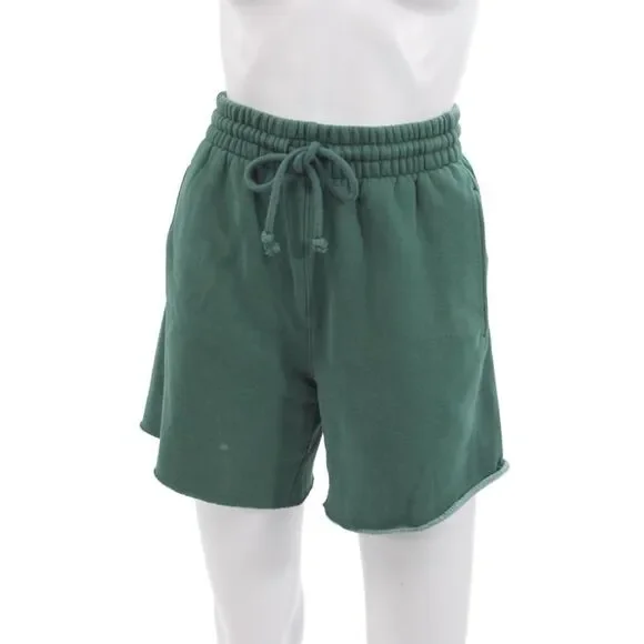 TNA Unisex Sweat Shorts Green Drawstring Cotton Blend Size XS