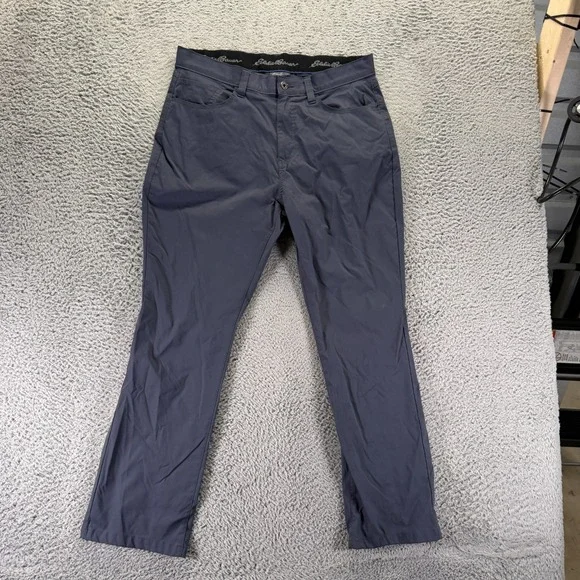 Eddie Bauer Pant Mens 36x30 Blue Nylon Windbreaker Straight Leg Gorpcore Stretch