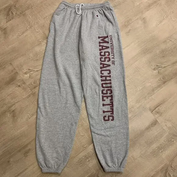 Champion UMass Amherst Minutemen Gray Sweatpants Joggers Men's Medium Collegiate