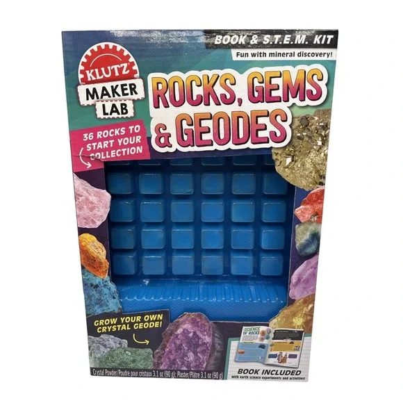 Rocks, Gems & Geodes/ Make Lab .STEM Kit . Open Box/‎ Book Missing.