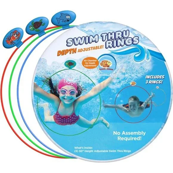 Kids Water Sports Swim Thru Rings, Swimming Pool Toys for‎ Summer Activities