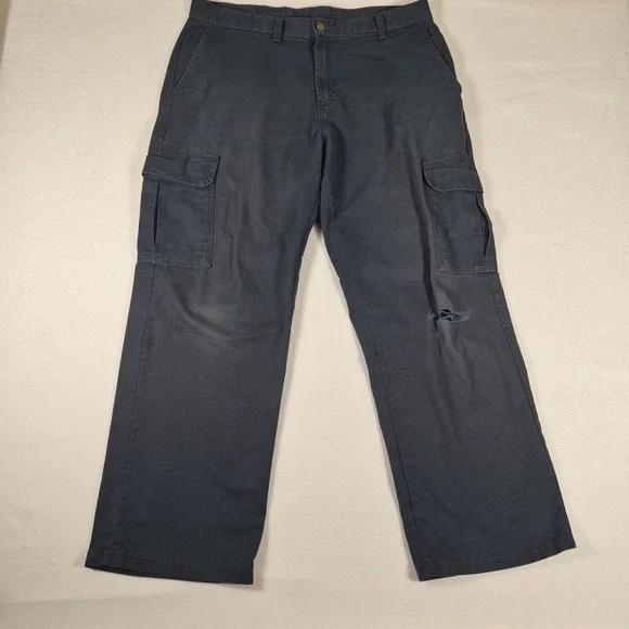 Dickies Cargo Pants Mens 37x29 (Measured) Navy Blue Distressed Skater Utility