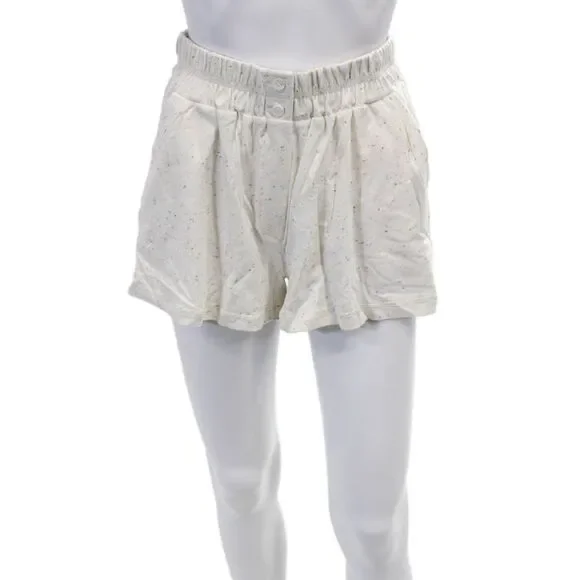 Something Navy Women's Elastic Waist Pocket Casual Shorts Beige Size XS