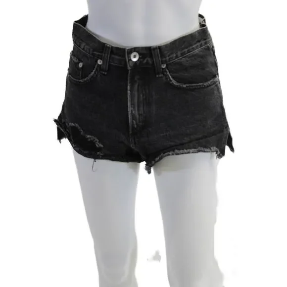 Rag & Bone Unisex Dark Gray Cotton Shorts Size 25