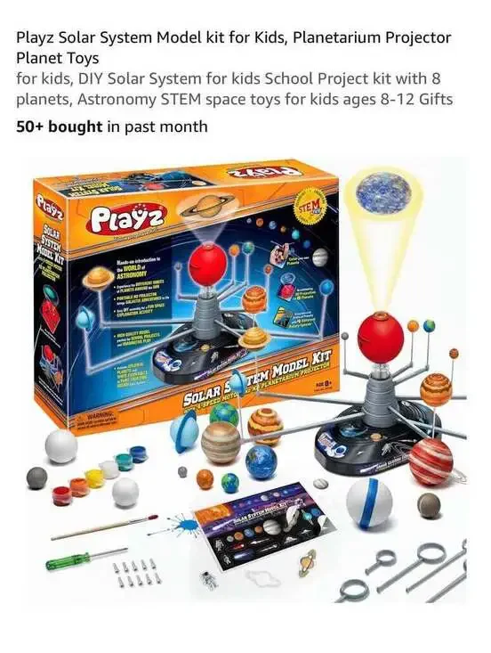 Playz Solar System Model kit for Kids, Planetarium Projector Planet Toys