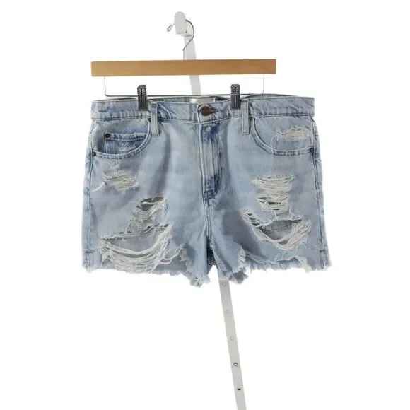 Frame Womens Cut-Off Shorts Blue Regenerative Cotton Button Size 29